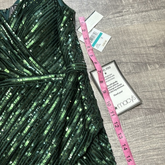 Nightway Faux-Wrap Sleeveless Sequin Gown - Picture 4 of 12